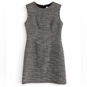 Adam Lippes Black White Tweed Sheath Dress Sleeveless Size 12